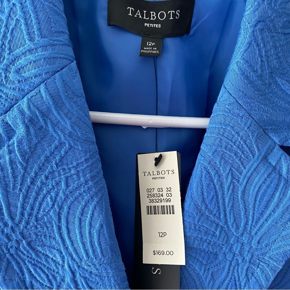 NWT Talbots blazer Blue one button. SZ 12P - Picture 6 of 14